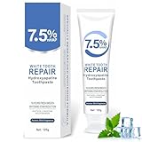 7.5% Hydroxyapatite Toothpaste for Enamel Protection & Tooth Strengthening, White Tooth Repair, Sensitive Teeth, Gentle Mint Fluoride-Free Formula (120g/4.23oz)