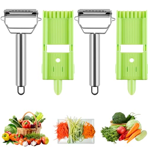 Pelador Zestio, pelador múltiple de patatas, pelador de frutas multifuncional 2 en 1, juego de pelador múltiple antideslizante, herramienta Zestio, cortador de verduras, cortador de verduras de