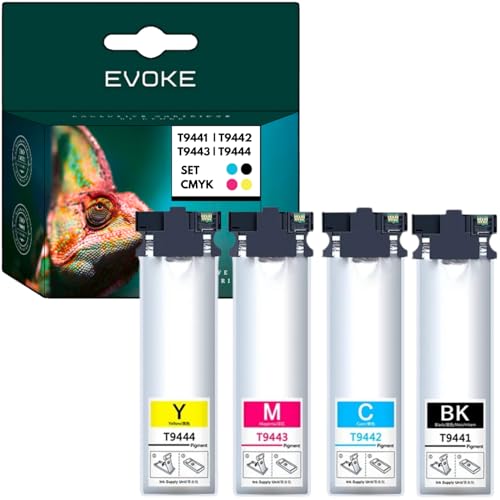 Image of EVOKE T9441 - T9444 Ink Kit Compatible with Epson WF-C5210DW WF-C5290DW WF-C5710DWF WF-C5790DWF (CMYK Kit) 12000 Pages 155ml