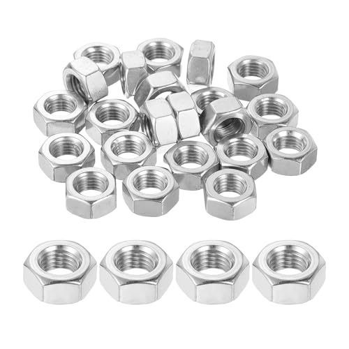 sourcing map Tuercas hexagonales M8 x 1 mm, 24 tuercas hexagonales métricas de acero inoxidable 304, tuercas de bloqueo hexagonales de 13 mm de ancho, 6,5 mm de altura para maquinaria automotriz uso