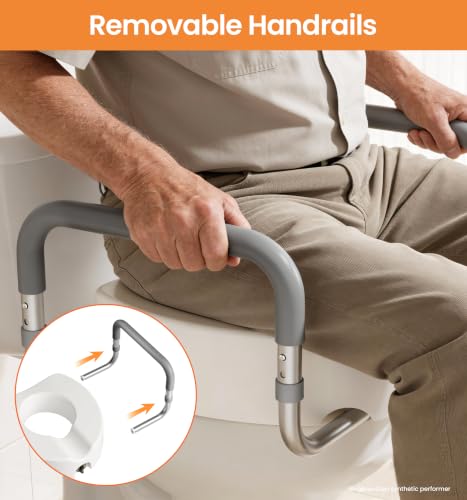 HOMLAND Raised Toilet Seat with Removable Padded Handles for Seniors, 300lb by HOMLAND - Image 7