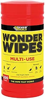 Everbuild Wonder Wipes Multi-Use Cleaning Wipes for the Building Trade | Specially Formulated to Clean Hands, Tools and Surfaces - 100 Wipes