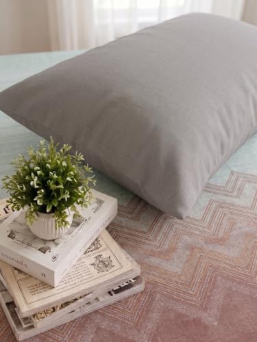 Image of Mafatlal 186 TC Autumn Delight Graceful Pure Cotton Single Flatsheet (60 x 90 Inch) | Breathable Summer Comfort | Wrinkle-Free Floral Bedsheet with 1 Pillow Cover, Ash Brown