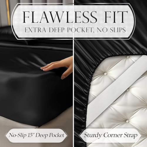 Image of DECOLURE Satin Sheets Full Size | Softer Than Silk | Luxury 4 Pc Bed Set