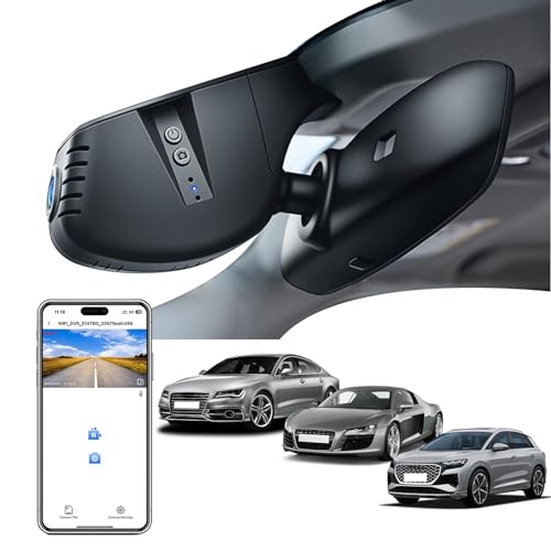 Mangoal 4K Dash Cam fit for Audi (Model A) 2019 2020 2021 2022 2023 2024 A4 A6 Allroad A3 A5 Q5 S4 S6 Q7 A8 S8 TT A7 S5 Q3 S3 S7 RS3 RS5 RS6 e-tron, OEM Look, UHD 2160P Video, WiFi & App, 128GB Card