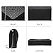 Dasein Women Satin Evening Bag Rhinestone Clutch Purse Wedding Prom Purse Formal Cocktail Party Handbag (Black)