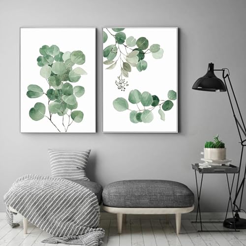 Impressions murales eucalyptus 70x100cm deco de plantes minimalistes