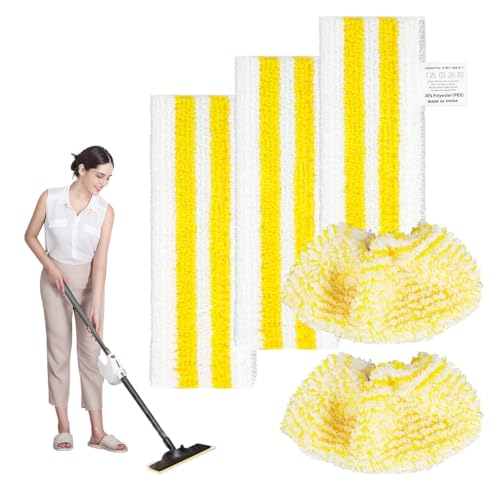 Vicloon 5 Stück Ersatz-Mikrofasertuch Set kompatibel für Kärcher Dampfreiniger EasyFix SC2, SC3, SC4, SC5, Neues Set mit 3 Bodendüse und 2 Handdüse