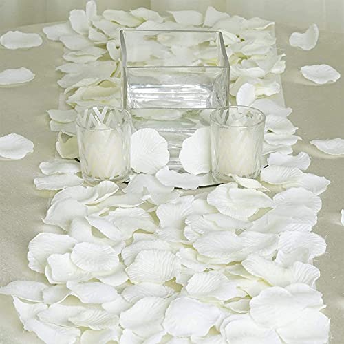Simulatie Rozenblaadjes, Bloem Confetti voor bruiloft, Romantische Nachtdecoratie, Romig Wit, 1000 stuks - Image 4