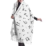Gran combinación: esta bufanda para mujer es fácil de combinar con otras prendas, como ropa exterior, suéteres, chaqueta y mucho más. Puedes envolver esta gran bufanda de mujer de gran tamaño alrededor de los hombros como un chal, o llevarla como una bufanda de manta, incluso como decoración en una mecedora para exhibir.