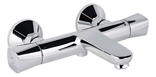 Preisvergleich Produktbild Hansgrohe Wannenarmatur Ecostat, 13123000, Thermostat-Wannenbatterie mit Thermostatkartusche, Temperaturbegrenzung, Ecostop-Taste, Rückflussverhinderer, 2 Verbraucher, Chrom, 09703 1