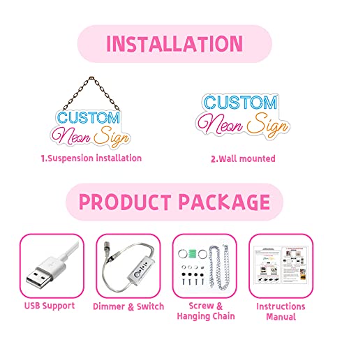 KAEGORT Neon Personnalisable Enseignes Lumineuses au Néon à LED Personnalisé Lettre Lumin Veilleuse Neon Pour Décoration Fête Mariage Anniversaire Bar Lumière Mural Neon Sign Logo – vue 7