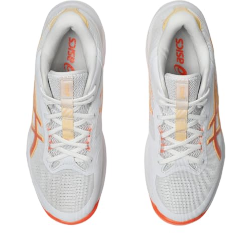 ASICS ASICS Women's Netburner Ballistic FlyteFoam Mid Top 4 Volleyball Shoes, 9.5, White/Vivid Coral