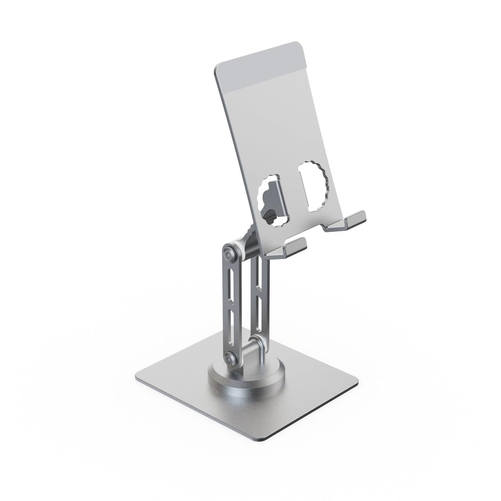 Support de téléphone portable rotatif 360 pliable et réglable en aluminium pour bureau