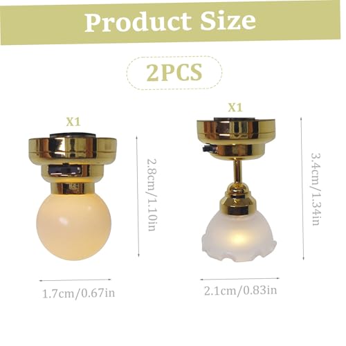 Plafonnier miniature 1/12 LED à piles avec interrupteur intégré