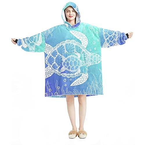 Sweat à capuche tortue de mer en sherpa le cadeau idéal pour hommes et femmes