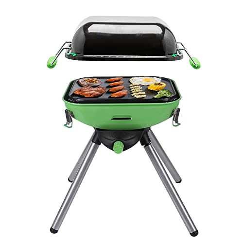 Multi-Function Portable Propane Gas Grill, Stand-Up Camping Griddle Propane Grill Suitable for 1-3 people,8000 BTU Burner,9.5 x 12 Inch Cooking Surface,Portable Bag For Easy Carrying