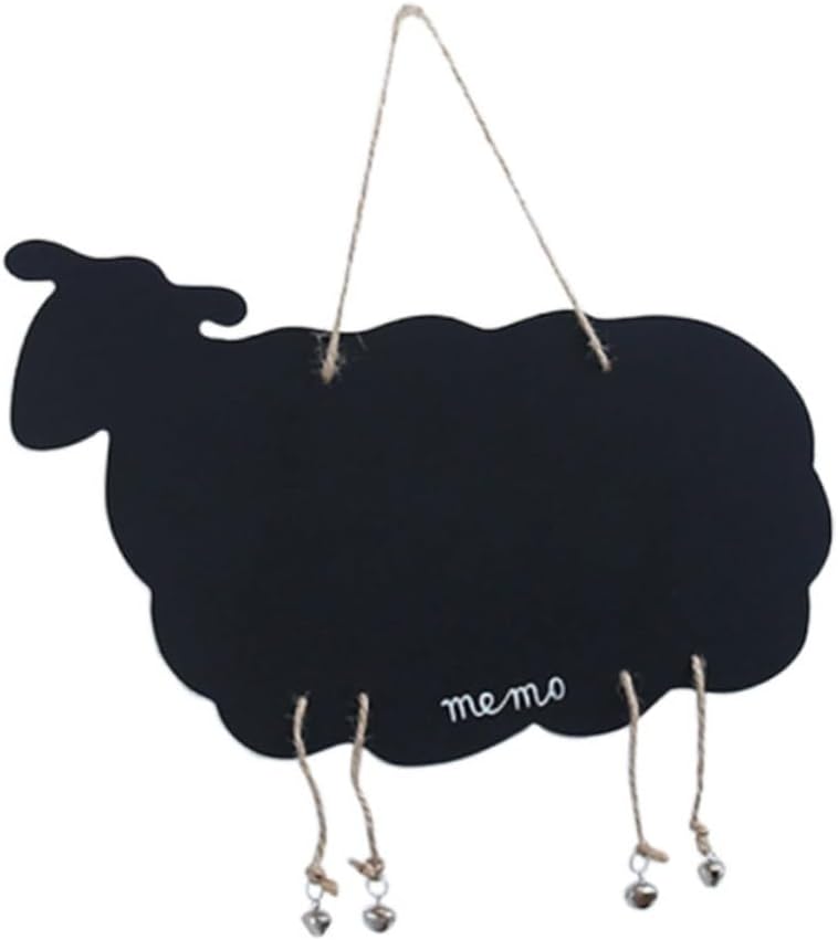 Double Sided Wooden Message Blackboard Home Hanging Board Decor Sheep Design Versatile Chalkboard Ornament for Kitchen Parties Weddings and Wall Decor