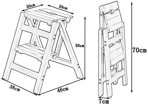 Escabeau portable pliable en bois pour sécuriser vos accès en hauteur à la maison - 4