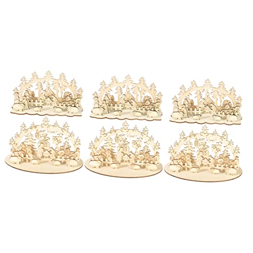 Nolitoy 6 Pcs Round Creative Ornament Home Decorative Christmas Diy Square Decorations Wood Office Unfinished To Decoration Desktop Wooden For Ornaments Store Painting Beautiful And Paint #TOP29