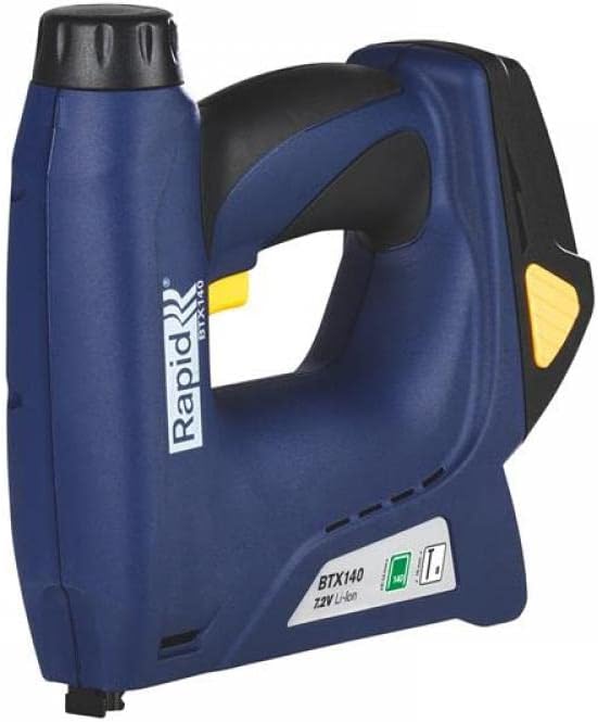 Rapid Electric Staple Gun BTX140 for No. 140 Staples and No. 8 Brads, Cordless, 1300 Fires per Charge, Adjustable Power, for Sheet Wood, Insulation Foil, and Vapor Guards