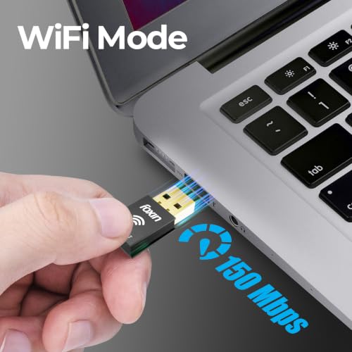 Image of Foxin Nano 150 Mbps 2-in-1 Wireless USB 2.0 WiFi + Bluetooth Adapter for PC, Laptop | High Speed Mini WiFi Bluetooth Dongle Compatible with Windows, Mac | WPA2 /PSK Security