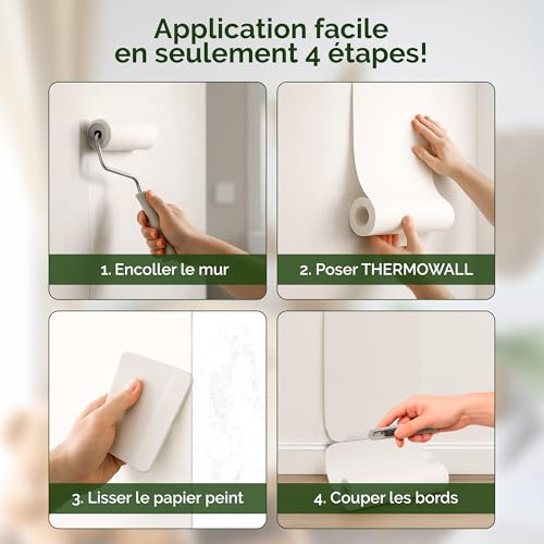 Papier peint intissé économe en énergie et sous-couche murale blanche