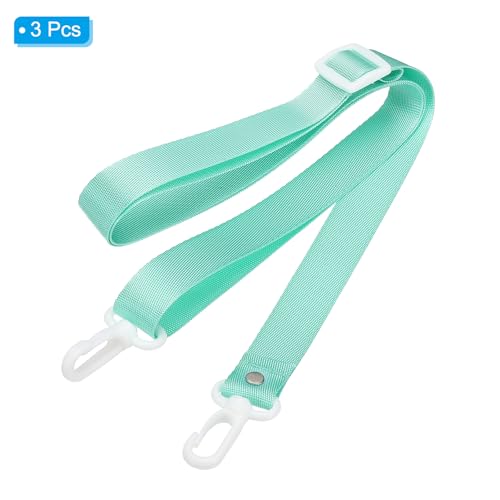 Image of PATIKIL 125cm x 2cm Replacement Shoulder Strap, 3 Pack Adjustable Swivel Clips Hook Buckle Slide Crossbody Bag Belt for Water Bottle Carrier Sling Bag, Green