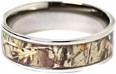 Camo Ring Titanium Unisex Real Forest Oak Hunting Camouflage 7mm Wedding Band Ring Army Real Forest New