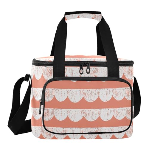 aidingzhi Fiambrera simple geométrica naranja con aislamiento de gran capacidad para el almuerzo reutilizable para niños