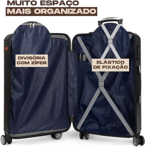 Polo King Conjunto de Malas de Viagem, Mala Bordo 54cm x 34cm x 22cm (10kg), Mala Média 67cm x 39cm