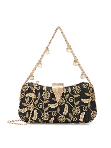 Image of TOOBA Handicraft Clutch Purse For Women with Sleek Design Embroidered Clutch| Trendy Stylish Bridal, Party, Wedding Sling Bag