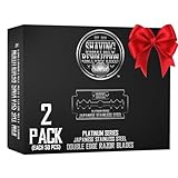 SHAVING REVOLUTION 100 Count Men's Safety Double Edge Razor Blades for Shaving - Platinum Japanese Stainless Steel Double Razor Shaving Blades for a Smooth, Precise and Clean Shave