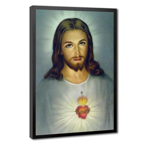 Cadeau chrétien impression toile Jésus Sacré-Cœur décoration spirituelle catholique