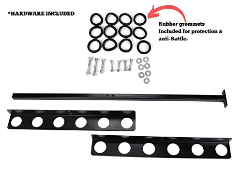 Red Hound Auto Premium Trailer Hand Tool Rack For Flat Bed Open Trailers Heavy Duty Steel Holder Black Powder Coated With Rubber Grommets And Mounting Hardware #TOP2