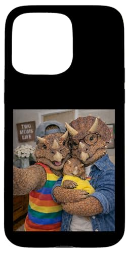 Triceratops Dino Two Moms Life Selfie ��̓� �}�}�v���C�h �X�}�z�P�[�X iPhone 15 Pro Max �p