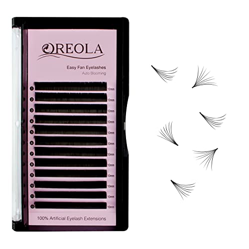 Oreola Soft Easy Fan Lashes Natural Volume Eyelash Extensions Fast Blooming Russian Volume Lashes for Professional Salon Use 2D 3D 4D 5D 6D 10mm