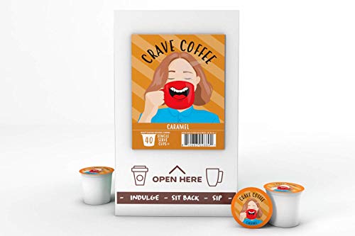 Crave Beverages Flavored Coffee Pods Compatible With 2.0 K-Cup Brewers, Caramel, 40 Count #TOP4