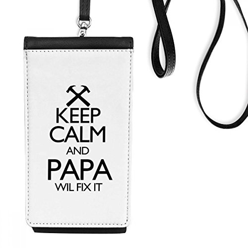 Cadeau papa sacoche téléphone suspendue noire message humour