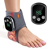 Fagalil Beheizbare Knöchelbandage, Tragbares Knöchelheizkissen mit 3 Vibrationsmodi und 5 Heizstufen Wiederaufladbares Fußmassagegerät für Plantarfasziitis Fersenschmerzen und Fußermüdung