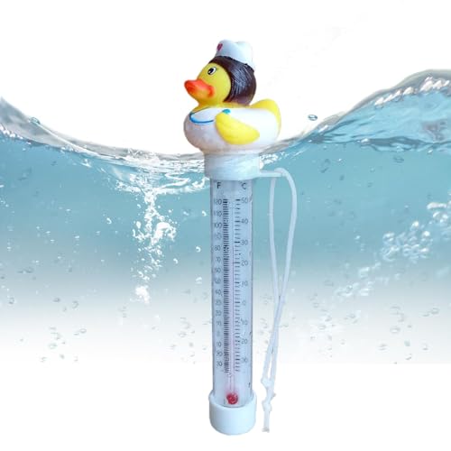 ETUCYNG Termómetros de piscina flotante en forma de pato, Termómetros de temperatura del agua,Termómetros digitales Diseño lindo de pato | Termómetros de baño de hielo, Termómetros
