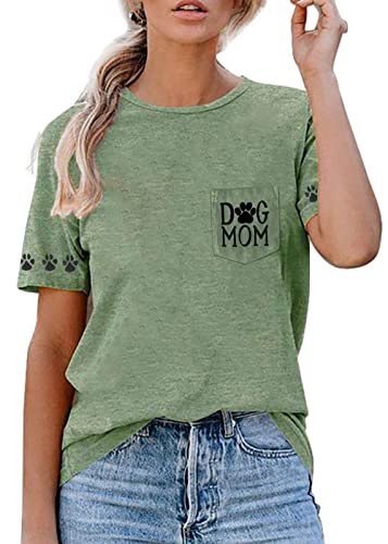 Mom Dog Gifts Graphic Shirt Summer Short Sleeve Tee Puppy Love Shirts Dog Shirts For Humans Mother’s Day #TOP6