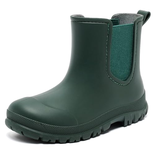 Pelbiuqik Kids Rain Boots for Girls Boys, Waterproof Rubber Chelsea boots