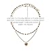MASW Retro temperament brown beaded collarbone chain fashionable heart-shaped tiger eye stone pendant necklace personality double layer necklace exquisite women's accessories M2730001