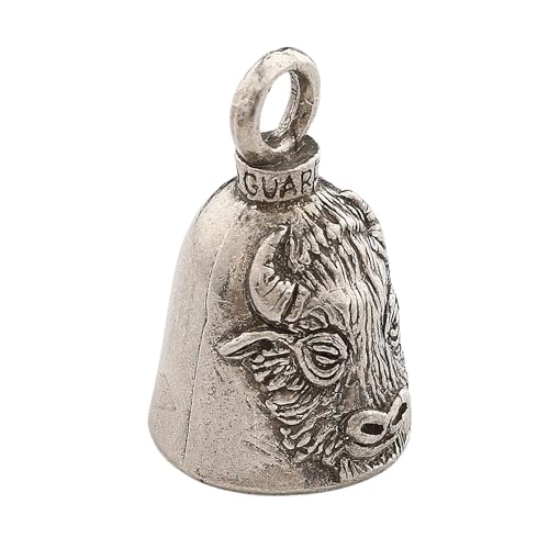 Image of Guardian Bell Buffalo Good Luck Bell w /Keyring & Black Velvet Gift Bag | Motorcycle Bell | Lead-Free Pewter | Made in USA