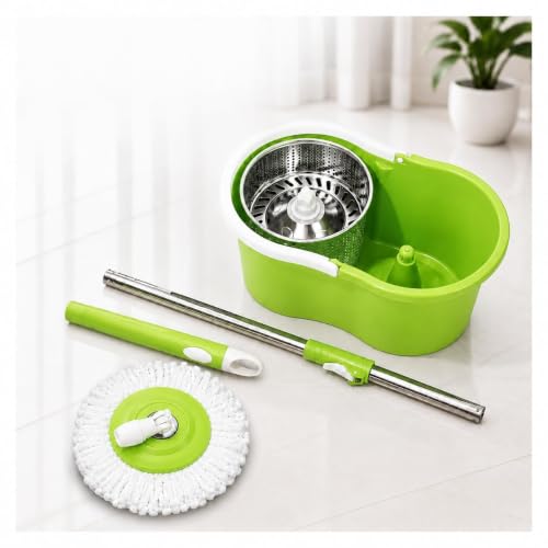 Image of Plastic Spin Mop Bucket, Moppers for Cleaning Floor, Mop Set Extendable Handle, Removable Wringer 360 with Floor Cleaner Mopping Stick