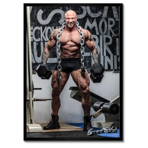 Poster gym cadre blanc 50x70 cm decoration murale exercise power H6506M
