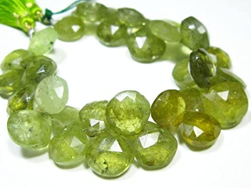 Garnet vert briolette grand cœur pour sublimer des créations ternes