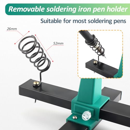 Adjustable PCB Holder Soldering Clamp for Circuit Board Helping Hand Soldering Tool Holder Motherboard PCB Frame Stand Clamp Printed with Soldering Iron Pen Holder - Thumbnail 6