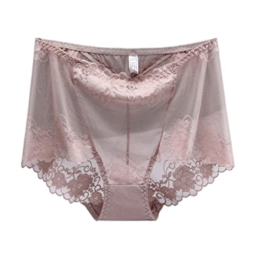 Slip taille haute en maille pour femme | Élégance transparente auburn